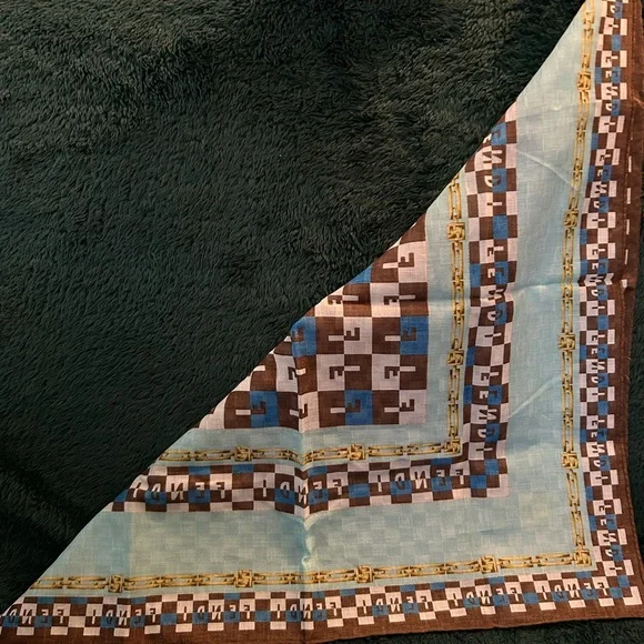 Fendi Brown and Blue Geometric Scarf - Picture 5 of 5